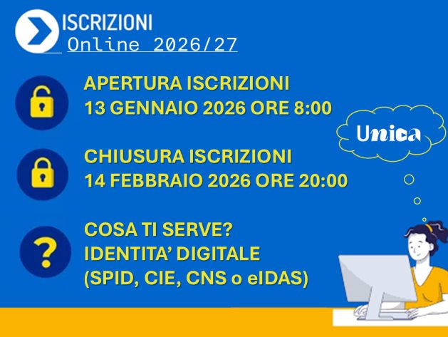 Apertura iscrizioni ore 8:00 del 13 gennaio 2026 Chiusura iscrizioni ore 20:00 del 14 febbraio 2026